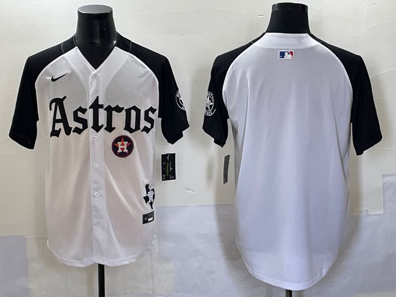 Men 2025 Houston Astros Blank White Black Five generations Joint Name Nike MLB Jersey style 3